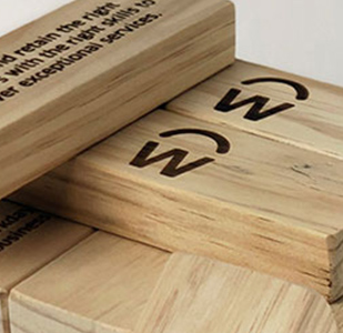 Laser Engraved Wood Stacking Block Game