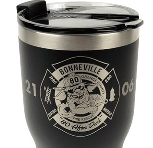 Custom Laser Engraved Firehouse Steel Tumblers 